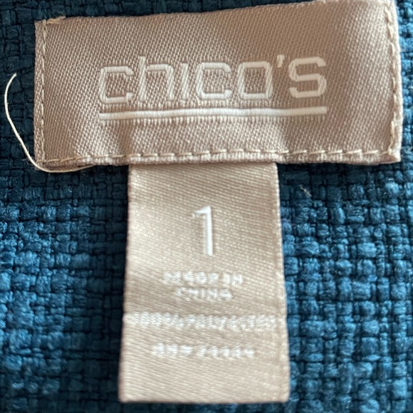 Chicos, size 1, teal open jacket. Lightweight fabric, great used condition. - Picture 5 of 5